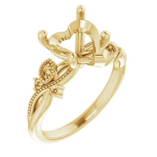 Accented Floral Engagement Ring