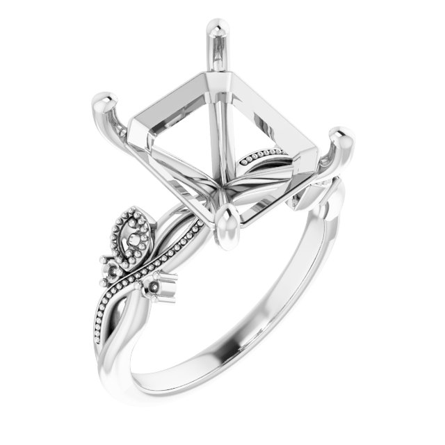 Accented Floral Engagement Ring