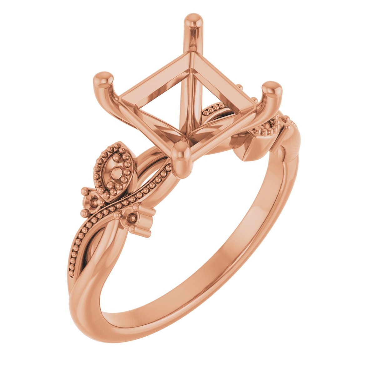 Accented Floral Engagement Ring