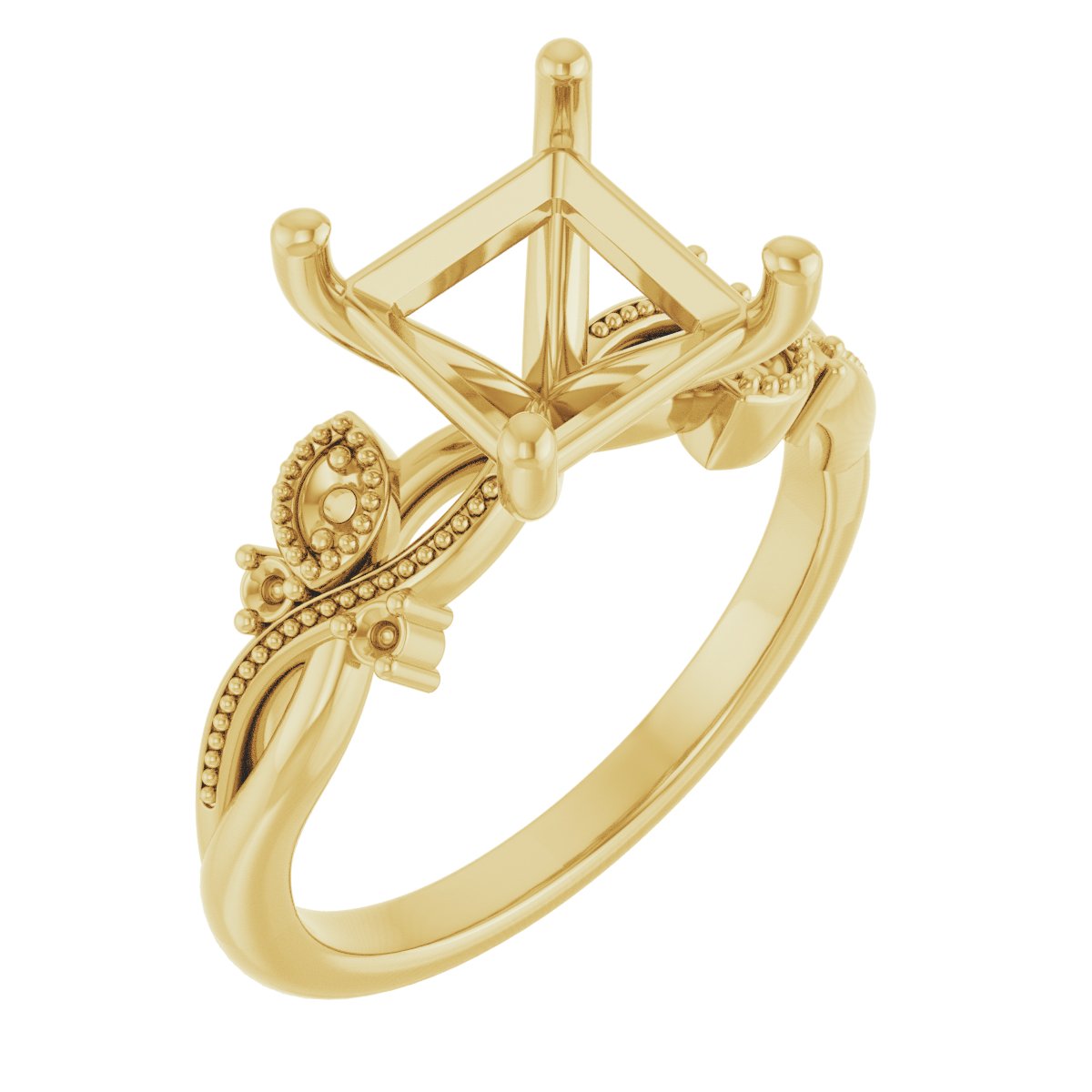 Accented Floral Engagement Ring