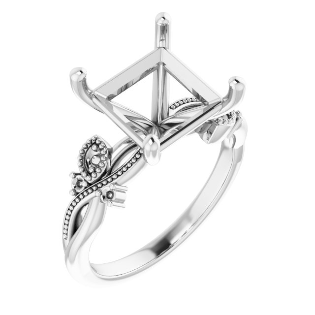 Accented Floral Engagement Ring