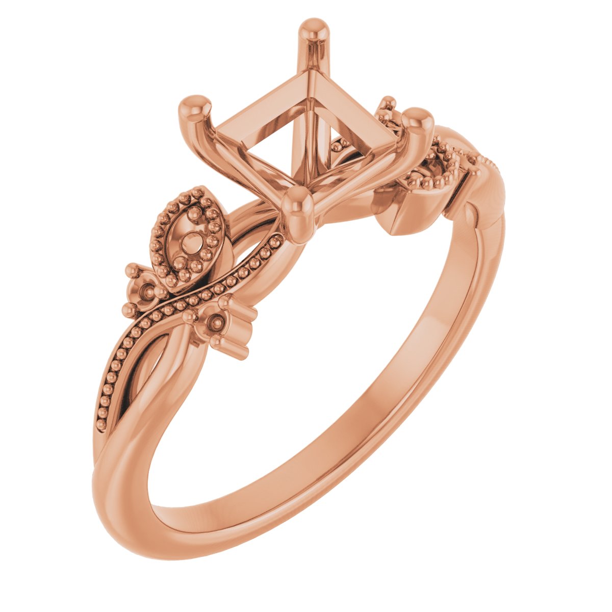 Accented Floral Engagement Ring