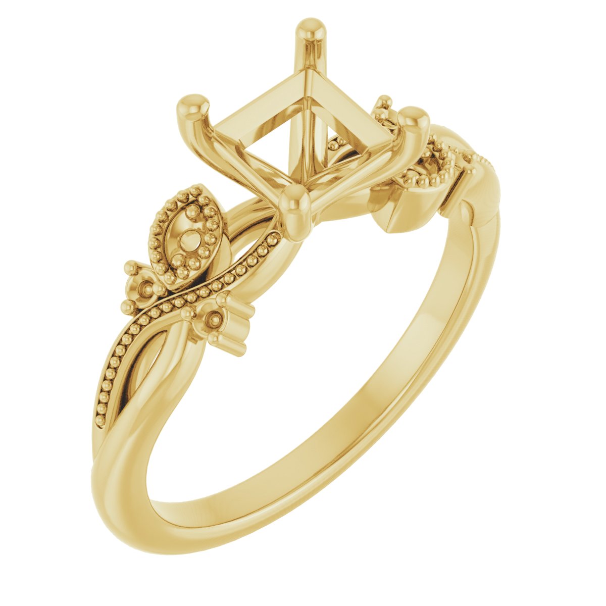 Accented Floral Engagement Ring