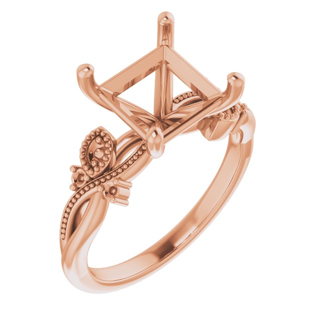 Accented Floral Engagement Ring
