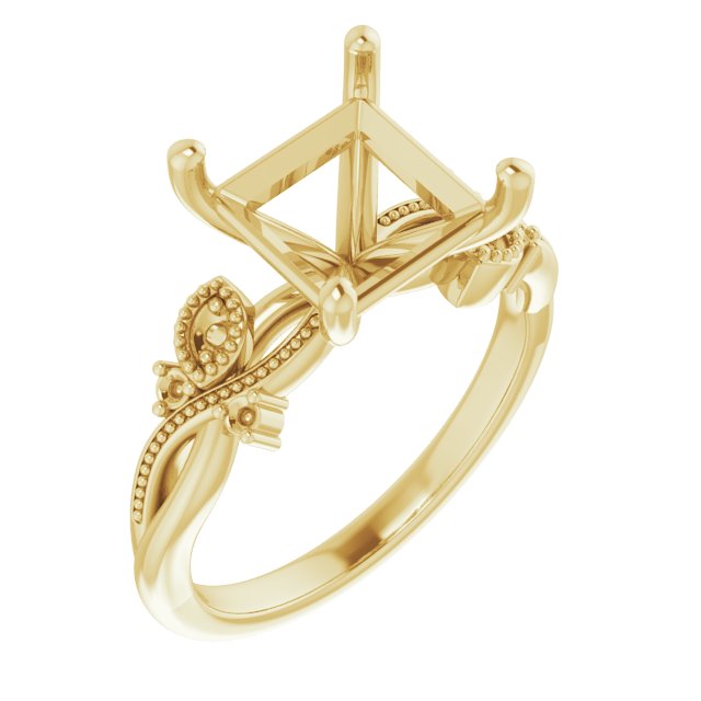 Accented Floral Engagement Ring