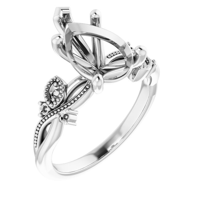 Accented Floral Engagement Ring