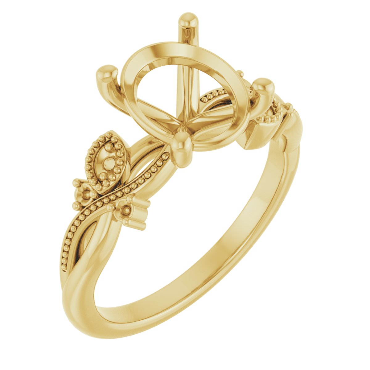 Accented Floral Engagement Ring
