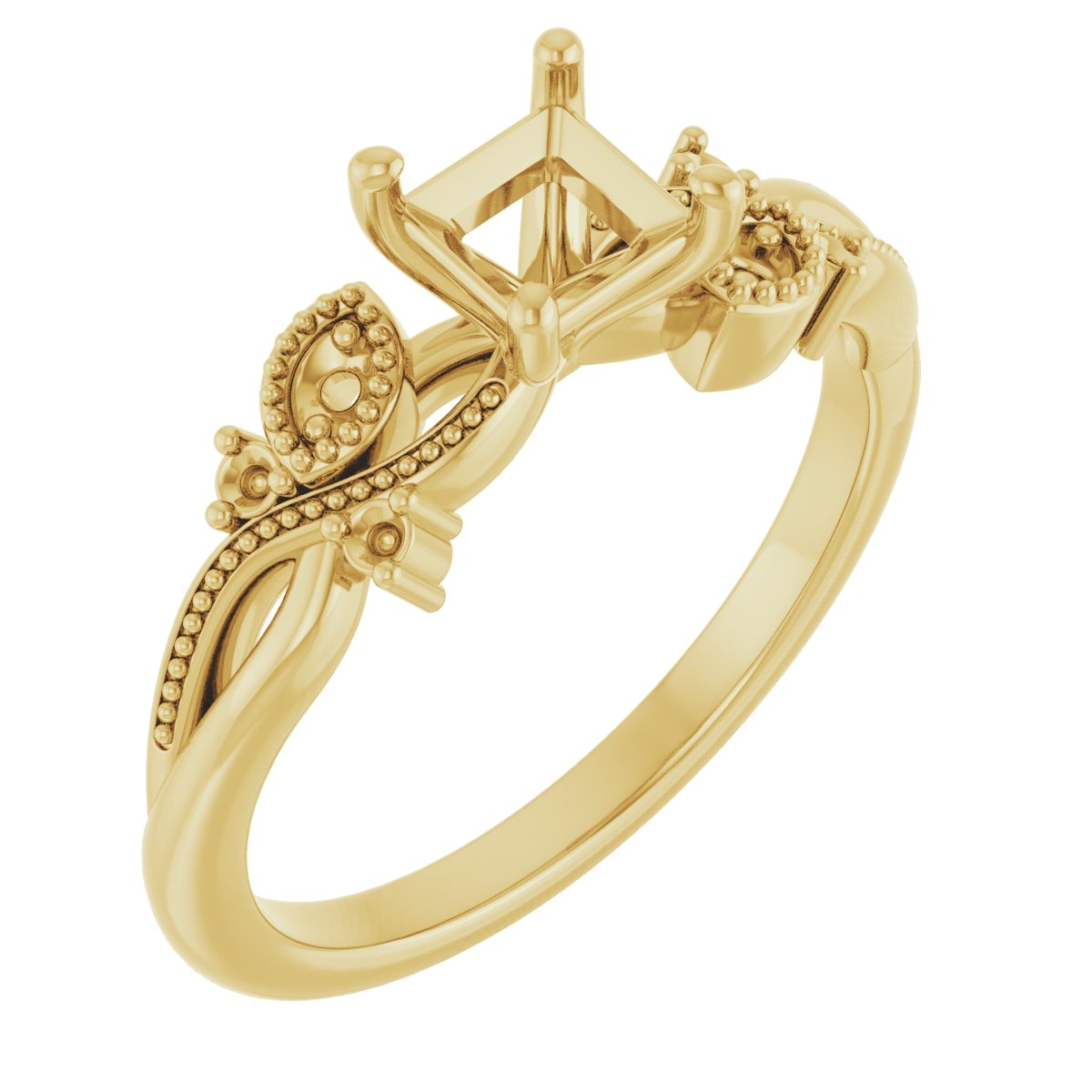 Accented Floral Engagement Ring