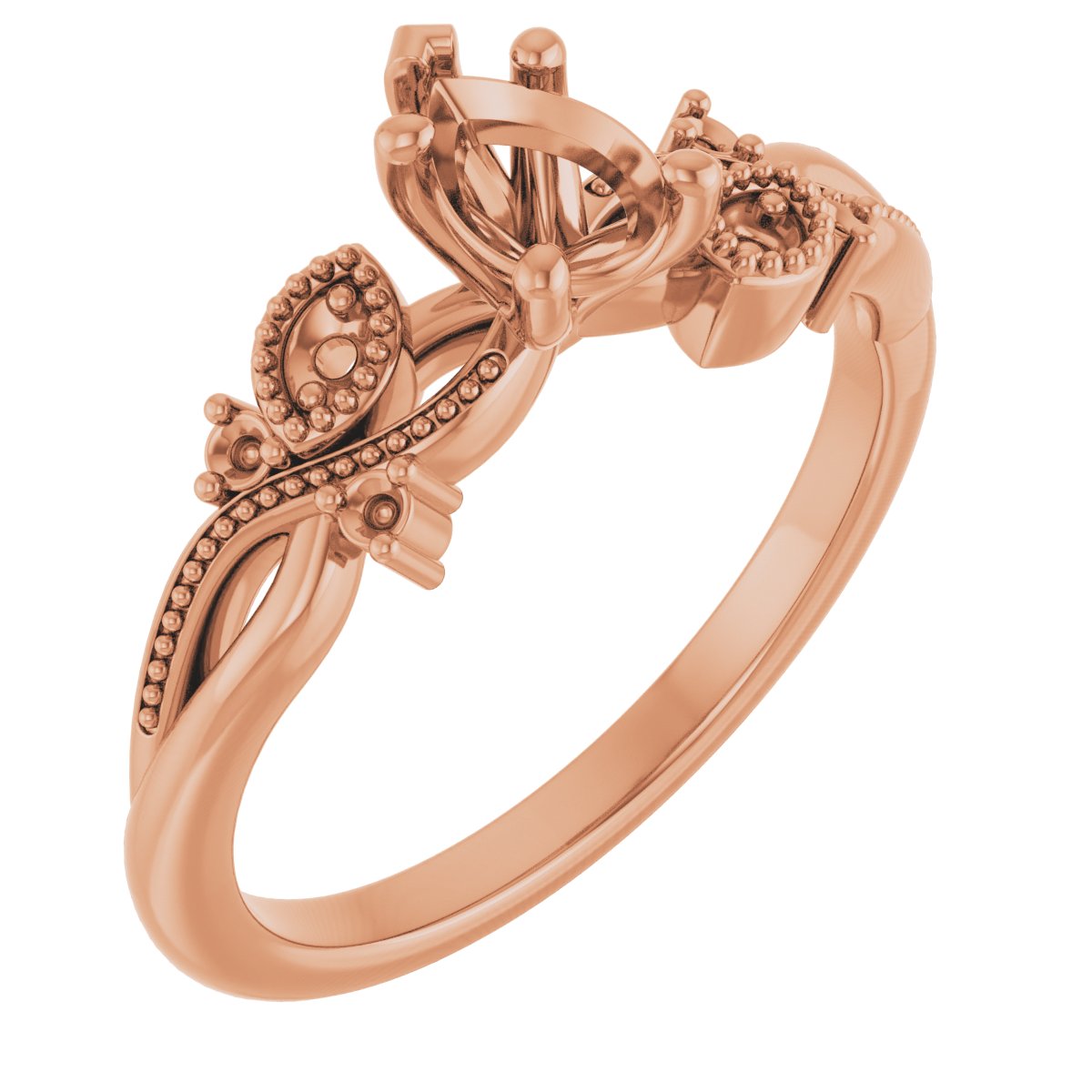 Accented Floral Engagement Ring