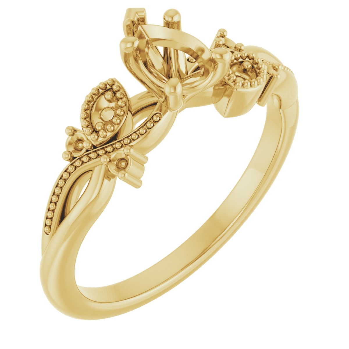 Accented Floral Engagement Ring