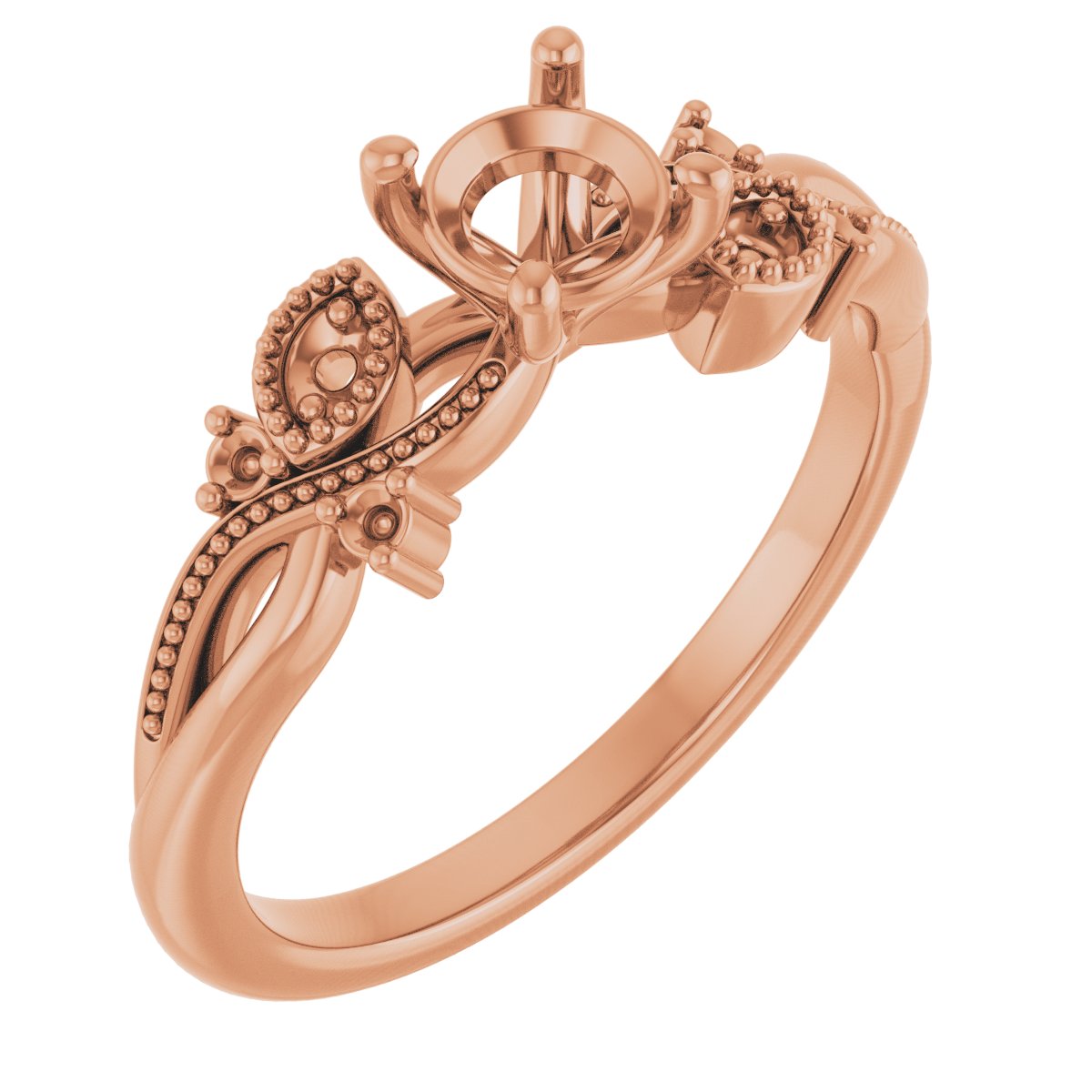 Accented Floral Engagement Ring
