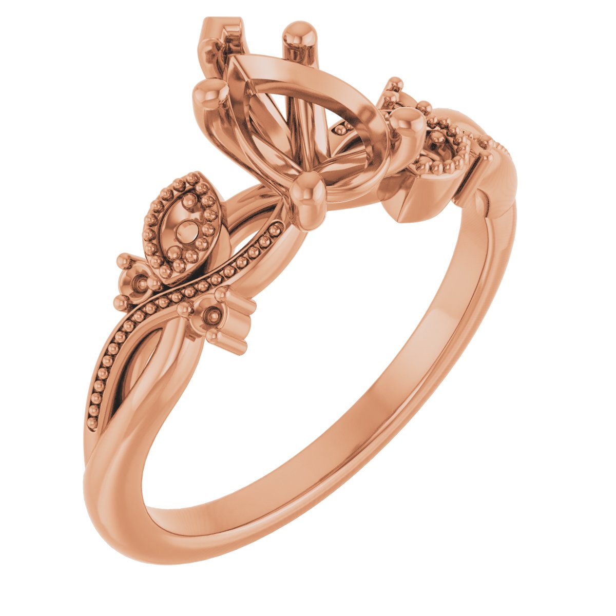 Accented Floral Engagement Ring