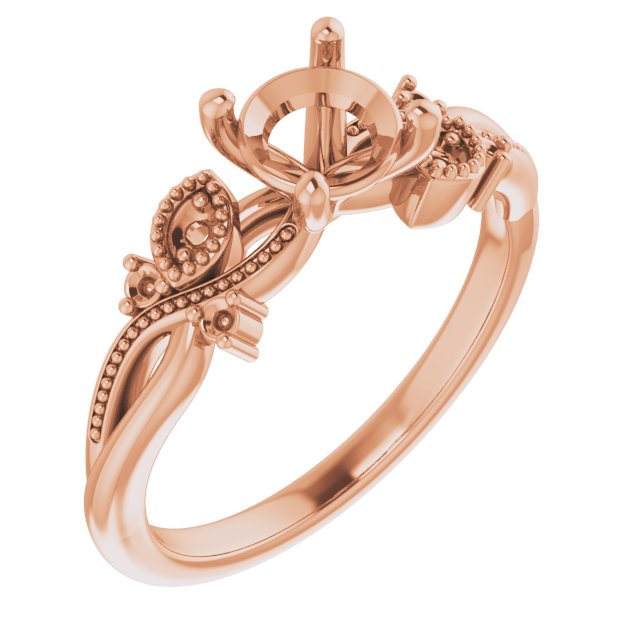 Accented Floral Engagement Ring