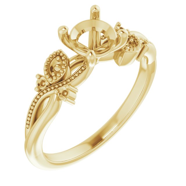 Accented Floral Engagement Ring