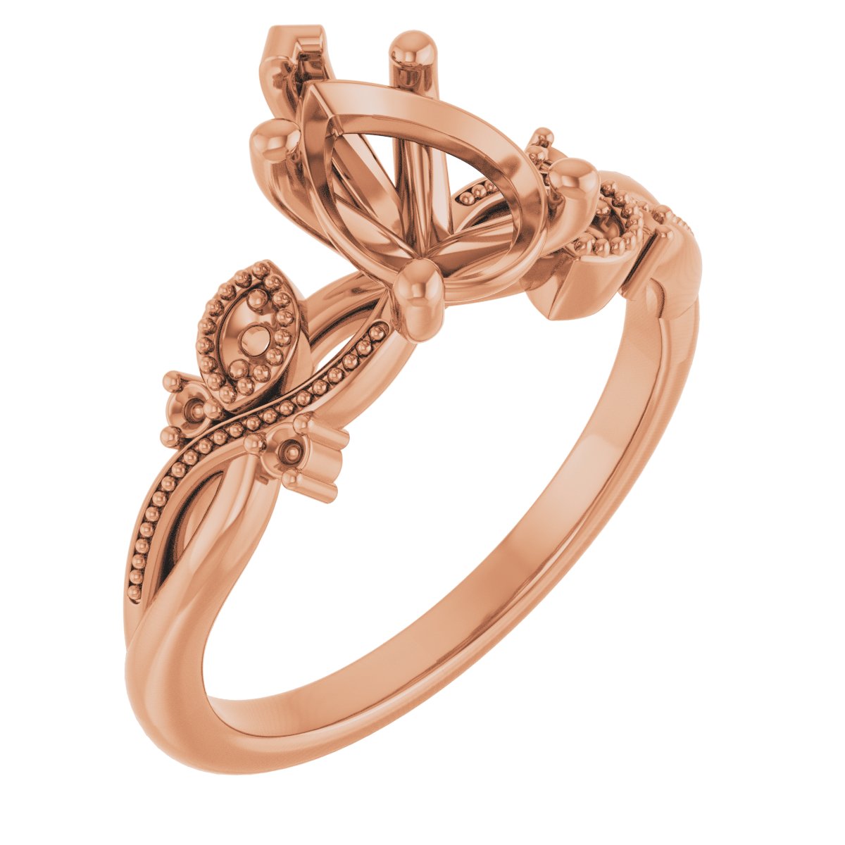 Accented Floral Engagement Ring