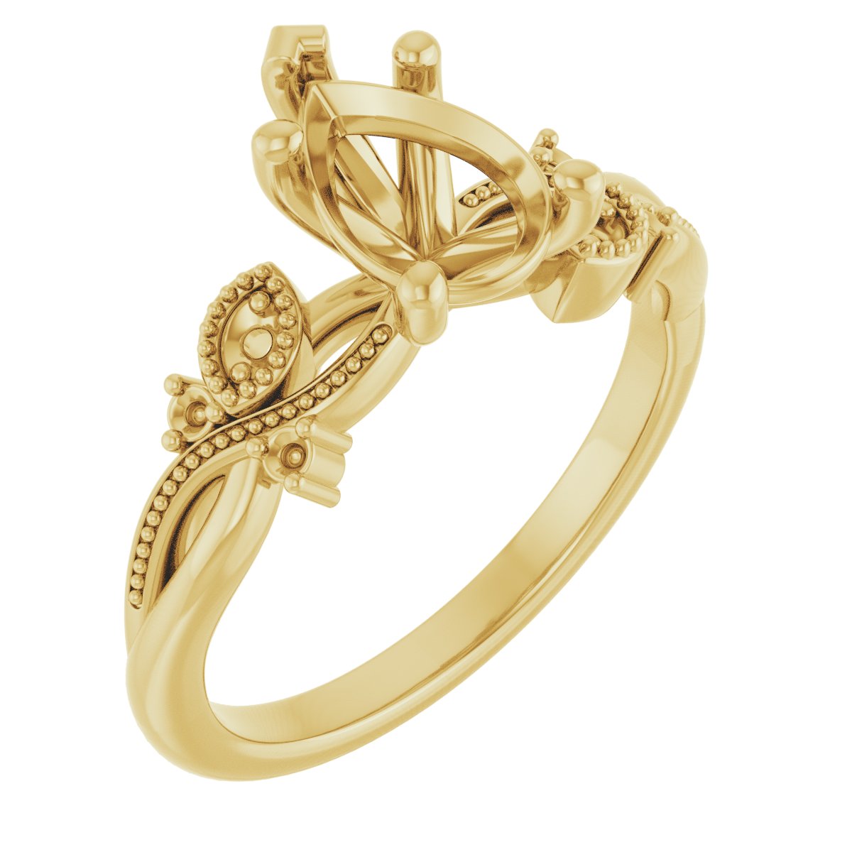 Accented Floral Engagement Ring