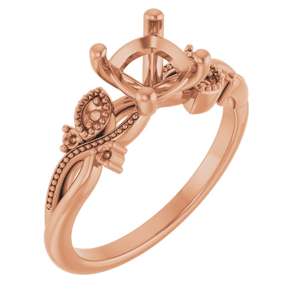 Accented Floral Engagement Ring