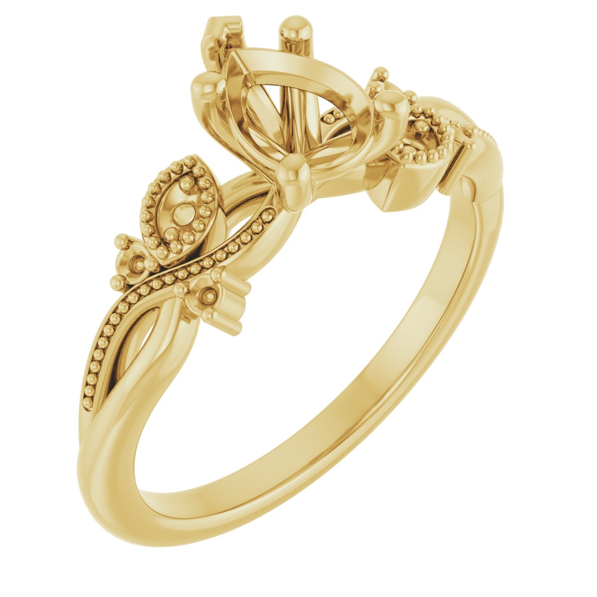 Accented Floral Engagement Ring