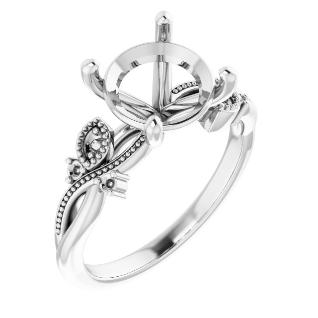 Accented Floral Engagement Ring