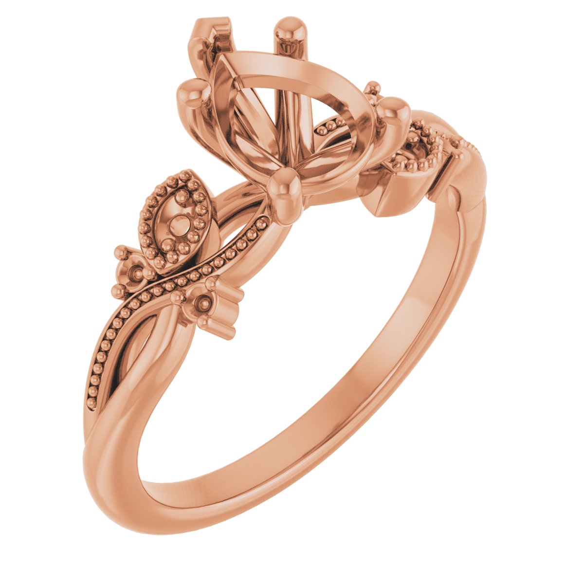 Accented Floral Engagement Ring