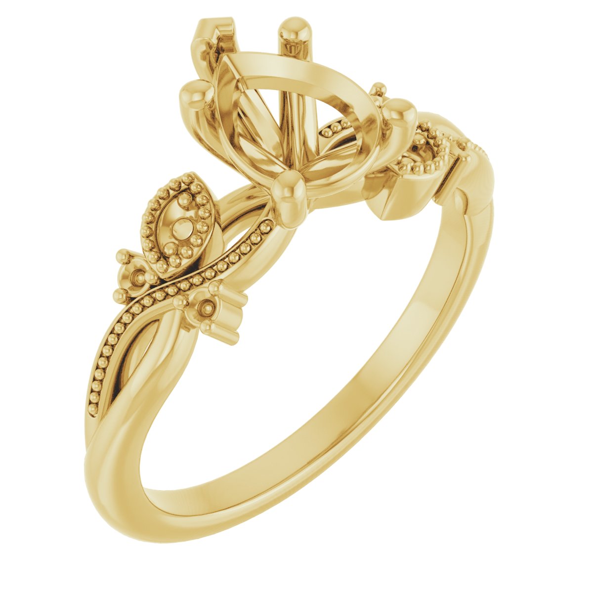 Accented Floral Engagement Ring