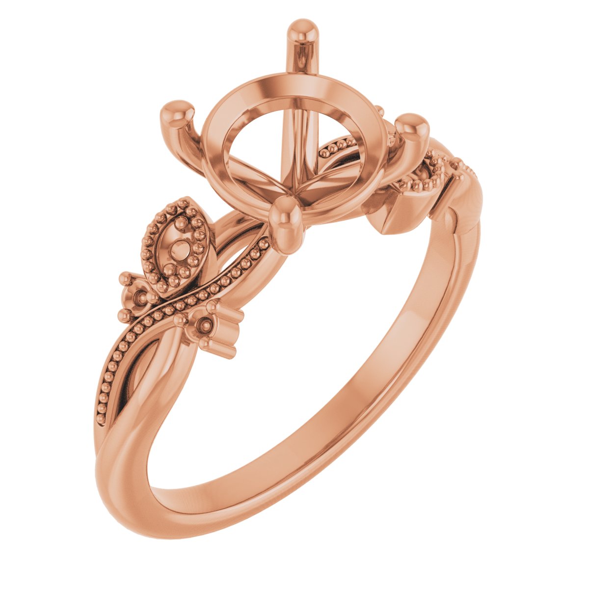 Accented Floral Engagement Ring