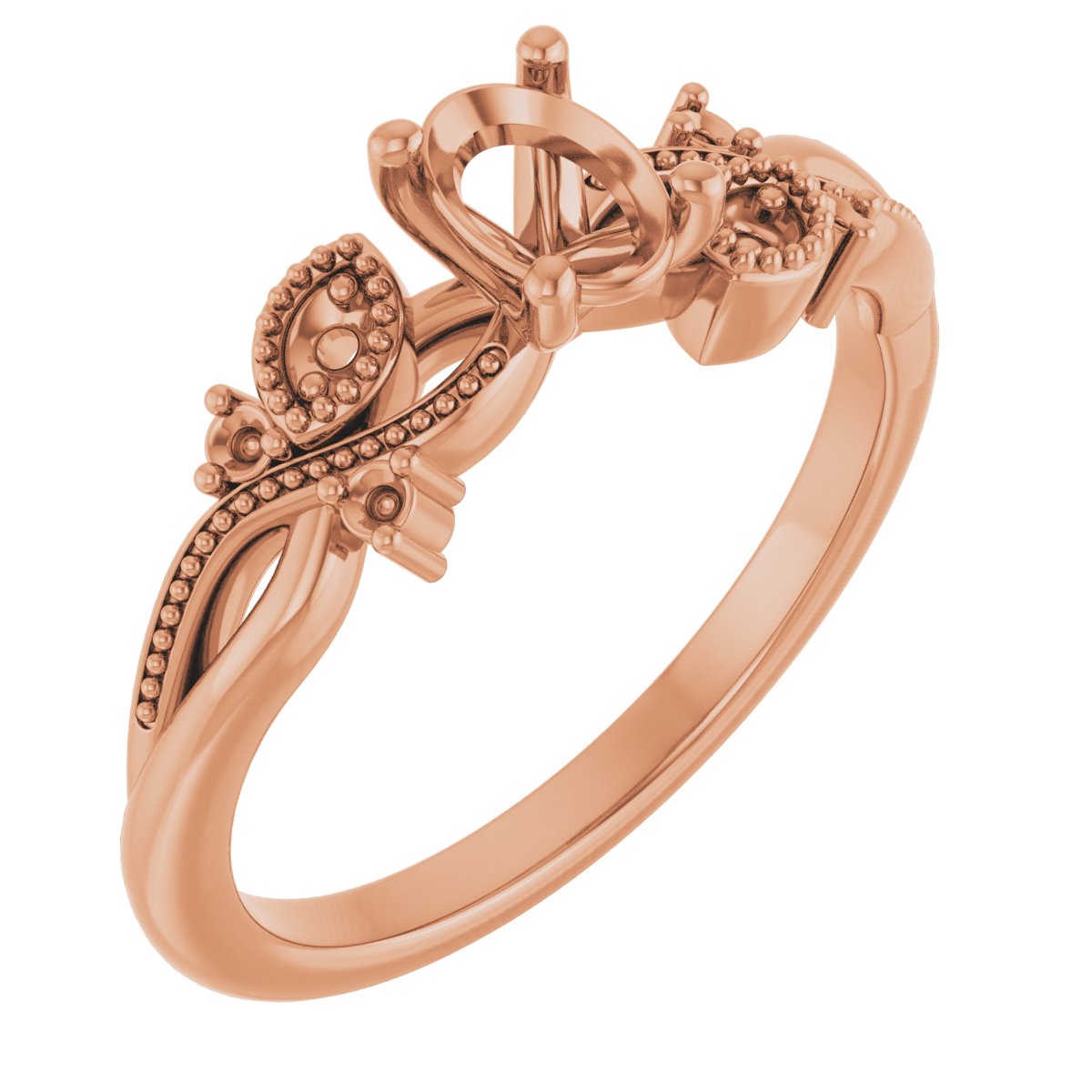 Accented Floral Engagement Ring