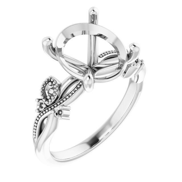 Accented Floral Engagement Ring