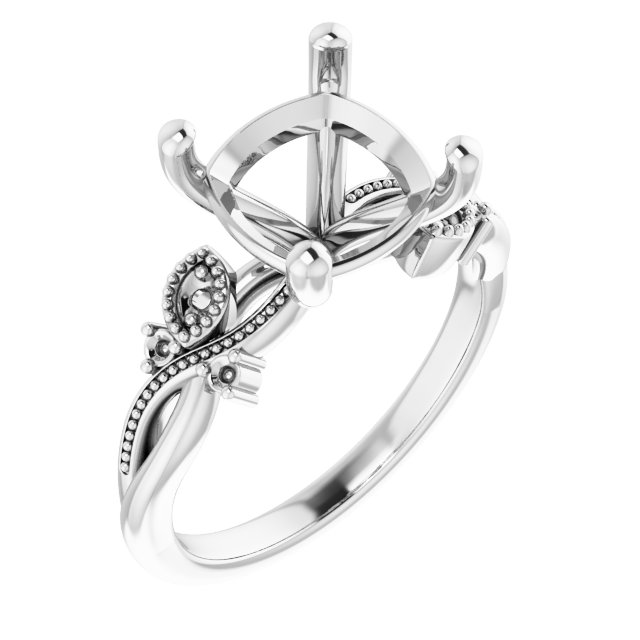 Accented Floral Engagement Ring