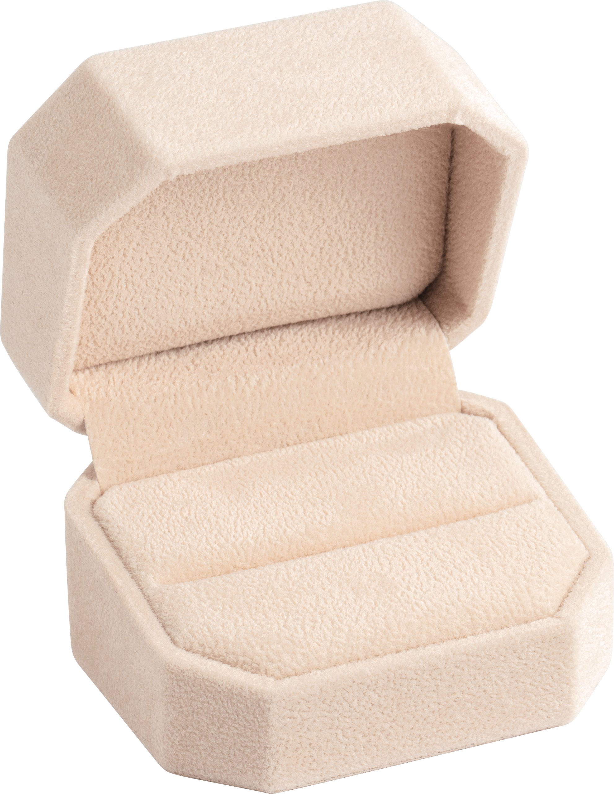 Clip Corner Collection Beige Suede Ring Boxes