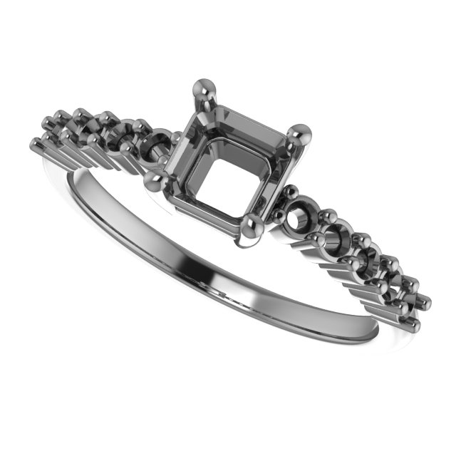 7.4 mm Round Engagement Ring Mounting view 5