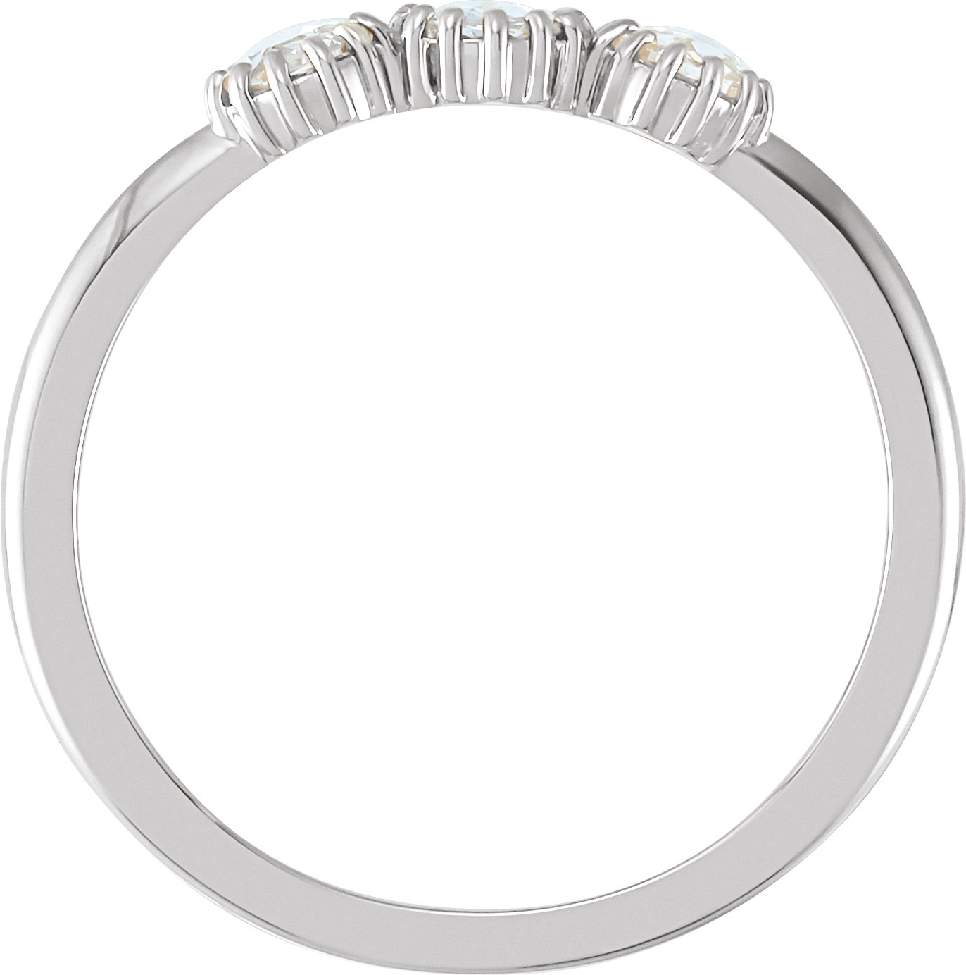 Alternative view of 1/4 CTW Natural Diamond 3-Stone Anniversary Band – Platinum
