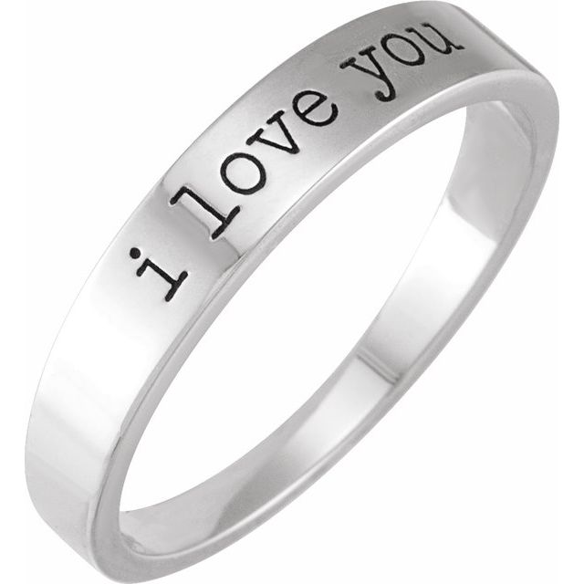 Sterling Silver I Love You Stackable Ring