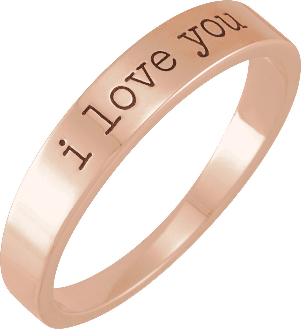 14K Rose I Love You Stackable Ring Size 8.5 Ref 18885527