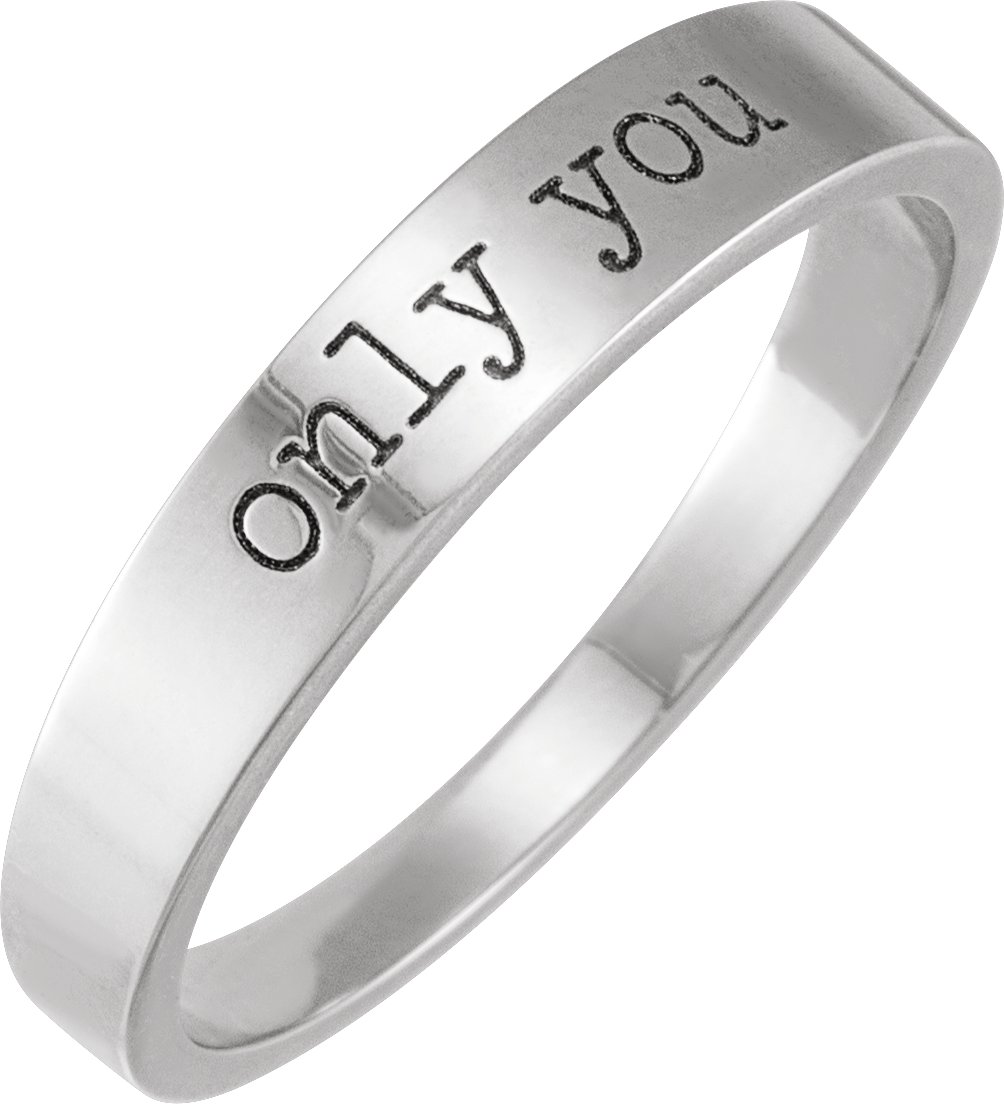 Sterling Silver "Only You" Stackable Ring Size 5