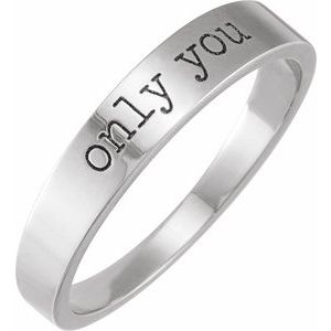 Sterling Silver "Only You" Stackable Ring Size 5