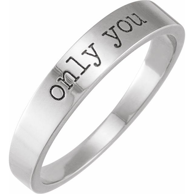 Sterling Silver "Only You" Stackable Ring Size 7