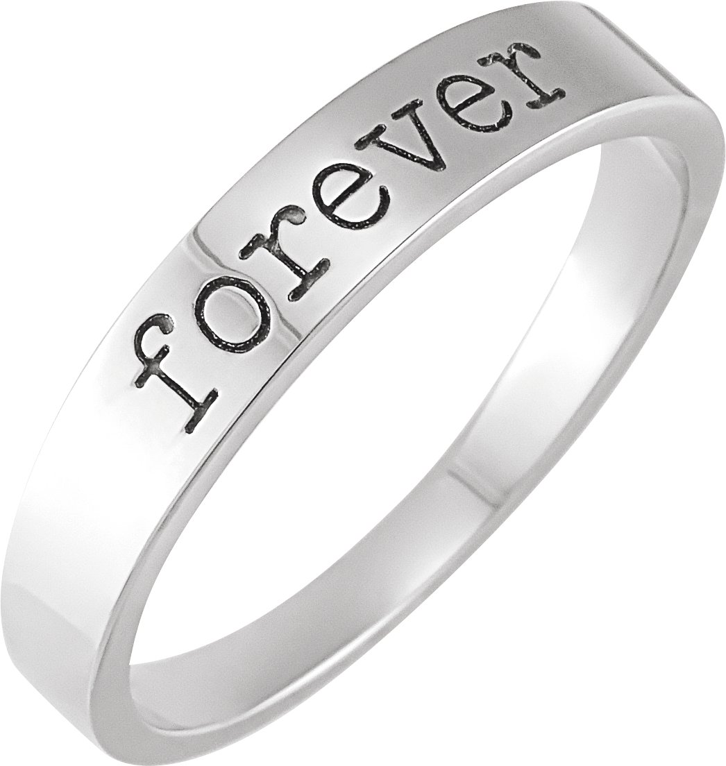 Sterling Silver "Forever" Stackable Ring Size 6