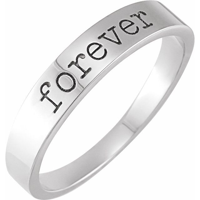 Sterling Silver "Forever" Stackable Ring Size 6