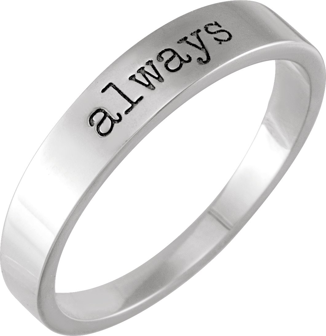 Sterling Silver "Always" Stackable Ring Size 8