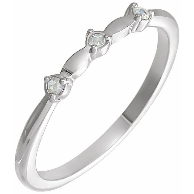 Sterling Silver .03 CTW Rose-Cut Natural Diamond Stackable Ring