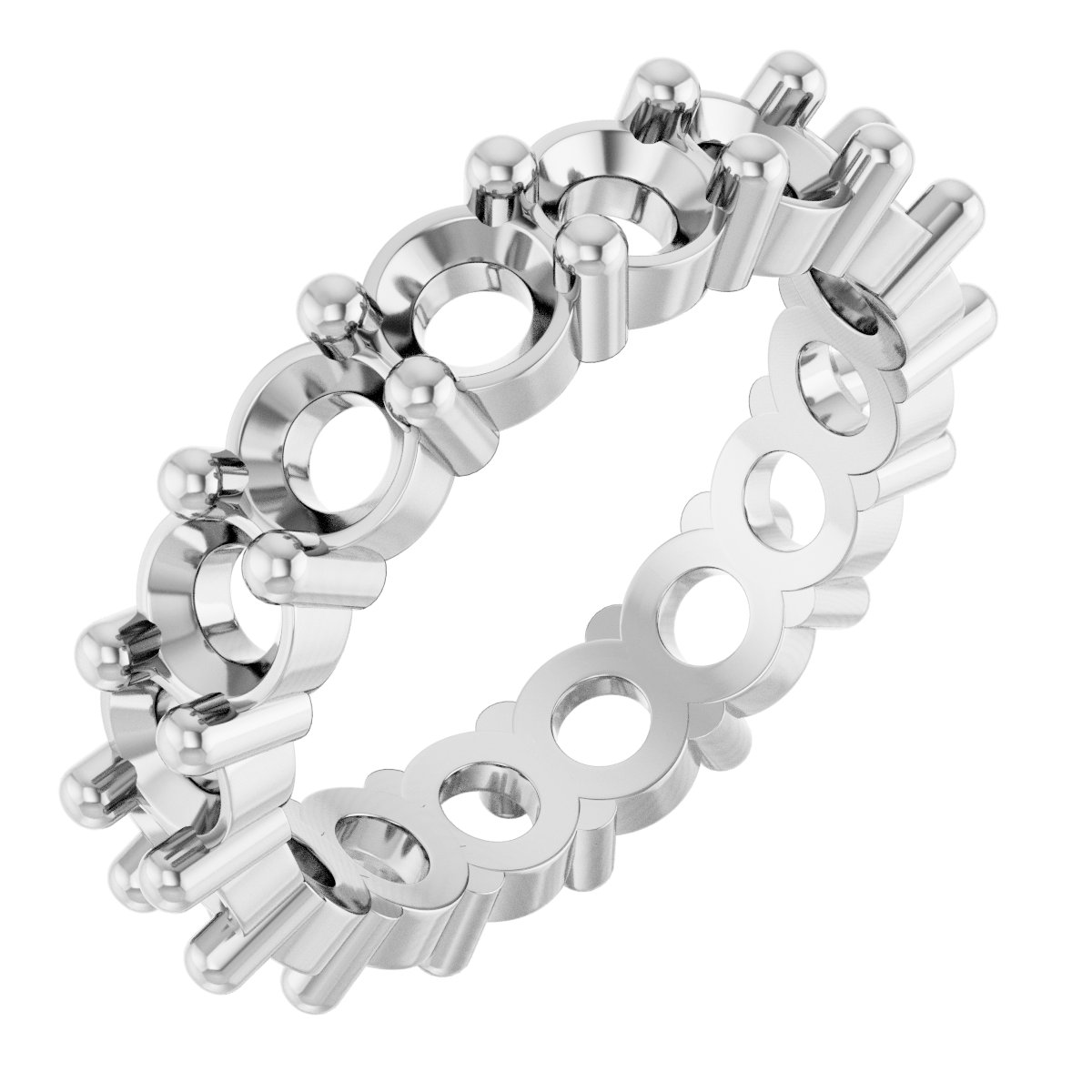 Shared-Prong Eternity Band