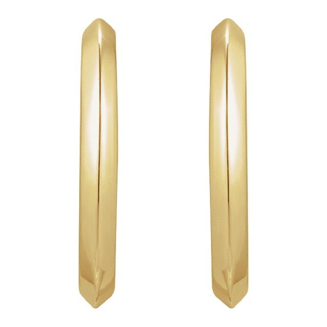 14K Yellow 15 mm Knife-Edge Huggie Earrings