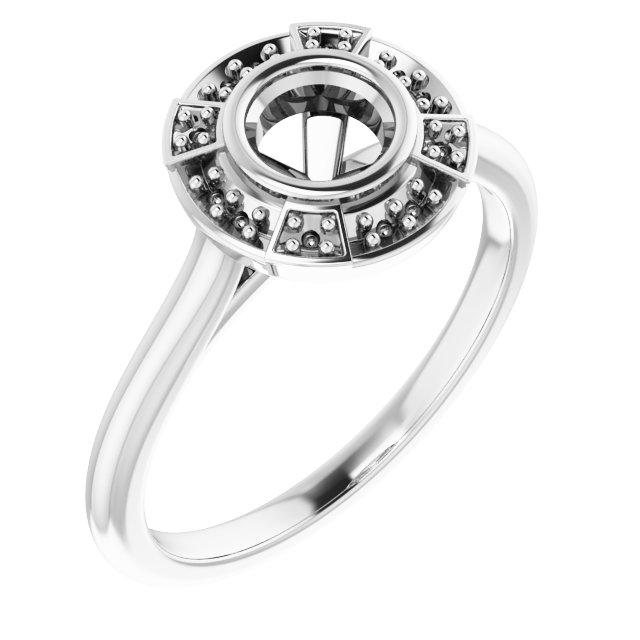 Bezel-Set Halo-Style Engagement Ring