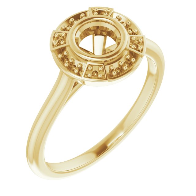 Bezel-Set Halo-Style Engagement Ring