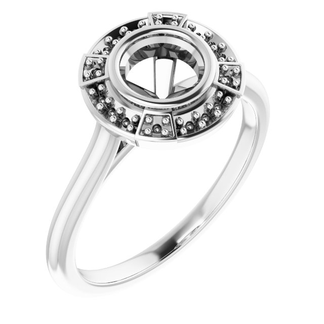 Bezel-Set Halo-Style Engagement Ring