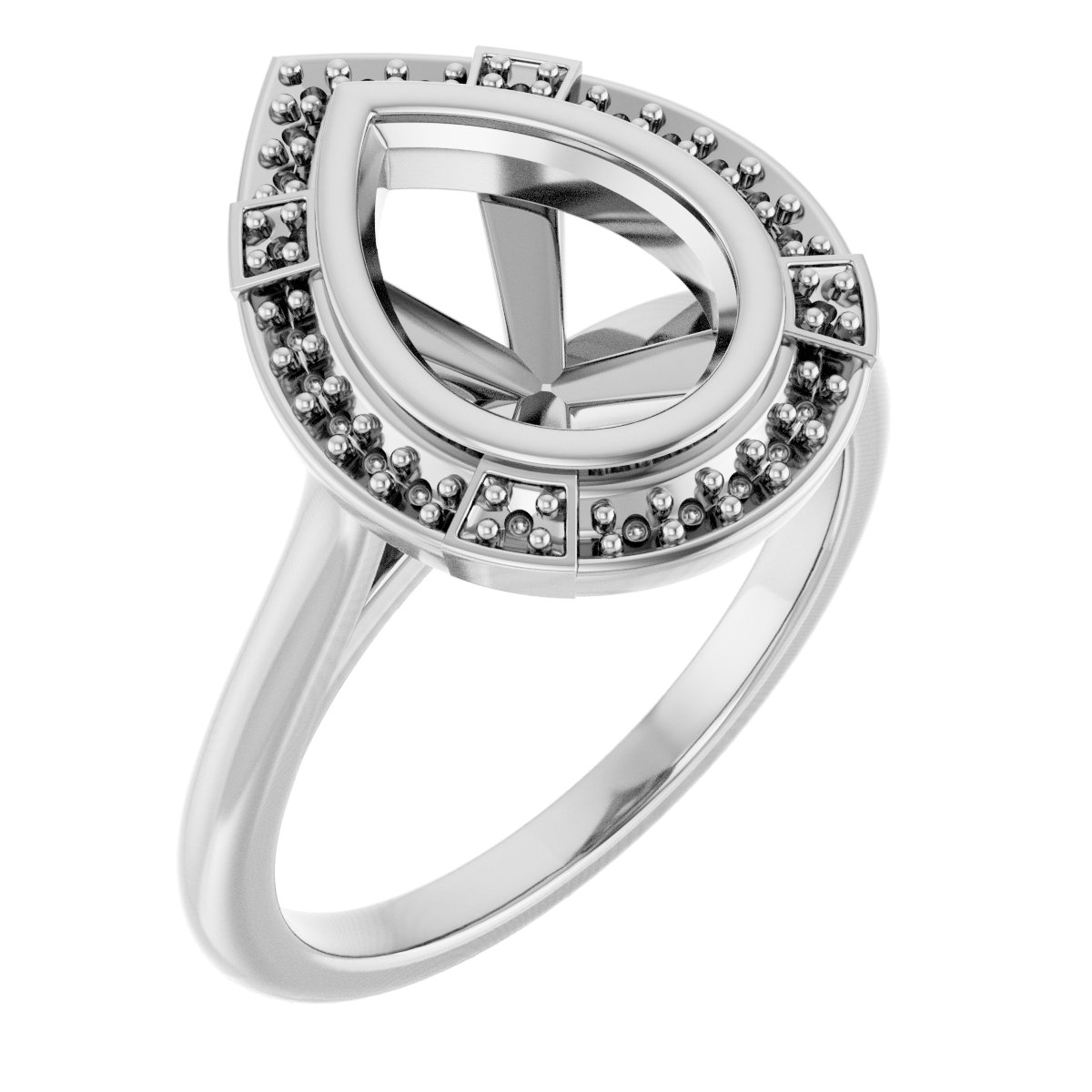 Bezel-Set Halo-Style Engagement Ring