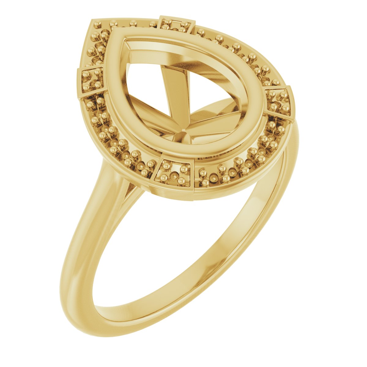 Bezel-Set Halo-Style Engagement Ring