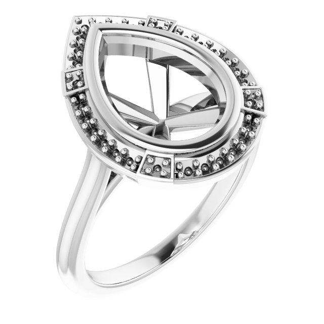 Bezel-Set Halo-Style Engagement Ring