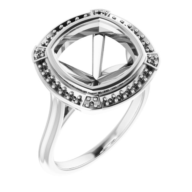 Bezel-Set Halo-Style Engagement Ring